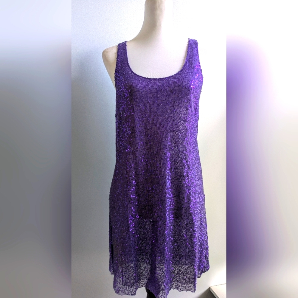 Victoria's Secret Purple Sequin Slip Lingerie/Dress Size Small